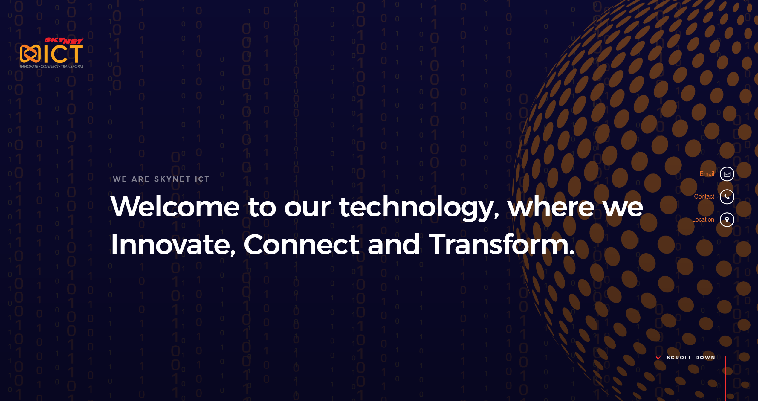 Skynet ICT website screenshots